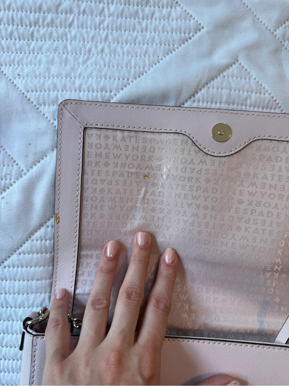 Kate Spade Cameron Light Pink Crossbody Shoulder Bag with Chain Strap - Picture 6 of 6